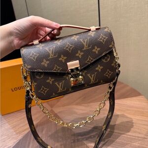 Louis Vuitton Monogram Canvas Small Top Handle Crossbody in Brown